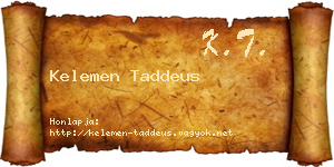 Kelemen Taddeus névjegykártya